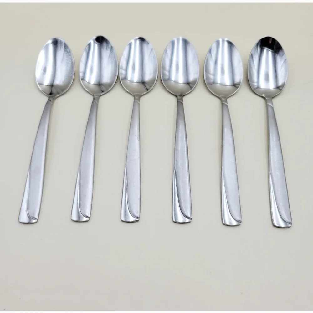 Set of 6 Oneida MADELINE Teaspoon Stainless Steel Flatware Spoon